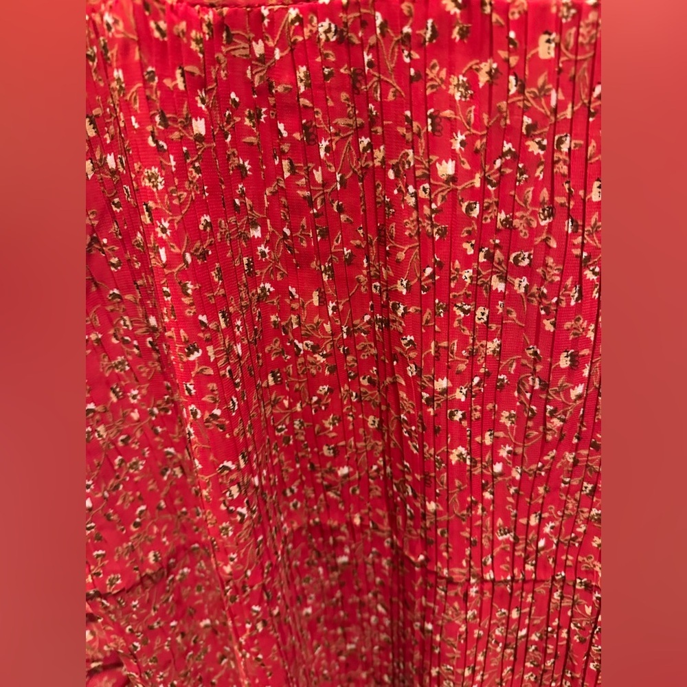 Red Floral Ruffle Dress - Picture 2 of 8